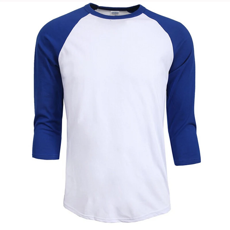 New Fashion T Shirt Men Design O-Neck T-shirt Men's Casual 100% Cotton 3/4 Sleeve Tshirt Hot Sale Raglan Jersey Shirt Man Tops