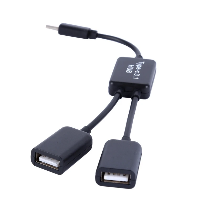 15cm USB Type C 3.1 Male to Dual 2.0 Female OTG Charging Cable 2 Port HUB Cables 1 3 Cord or Y Splitter Cables|Кабели USB| |