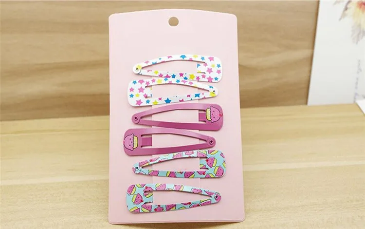 6pcs/set Newest Cute Children Girls Bobby Pin Cats Star Flower Owl Fox Strawberry Alloy Hairpins Hair Accessories as a gift | Детская