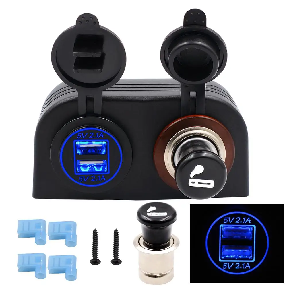 BEESCLOVER двойной светлые кружочки 4.2A Dual USB Автомобильное Зарядное устройство