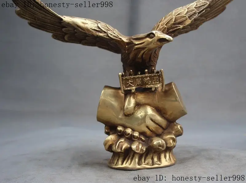 Китайский Фэншуй латунная Статуэтка для богатства Dapeng Eagle Hawk Lanneret Bird | Дом и сад