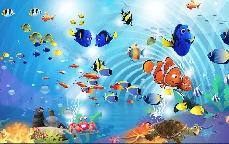 Bacaz 8d Космос морской мир 3d мультфильм обои роспись для детской комнаты фон 3D фото
