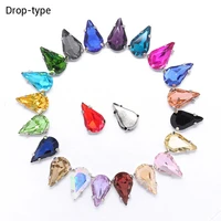 drop shape glass rhinestones 30pcs claw cup flatback sewing crystals strass diy non hotfix rhinestones for clothes gems crafts