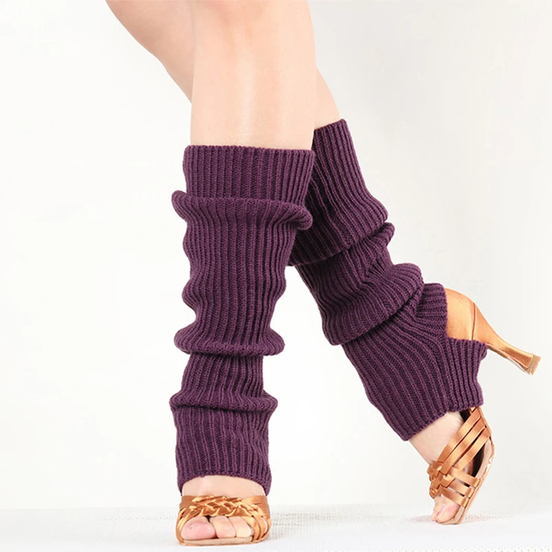 

Latin Dance Professional Leg Socks Set Step On The Foot With Hole Wool Sock Adult Practice Clothes Leg Socks 5 Colors DL2634