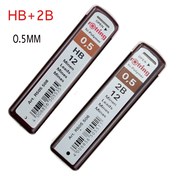 HB and 2B Geman rOtring 0,5 мм TIKKY автоматические механические карандаши для заправки HB 2B школьные офисные принадлежности для художника наброски - Цвет: HB and 2B