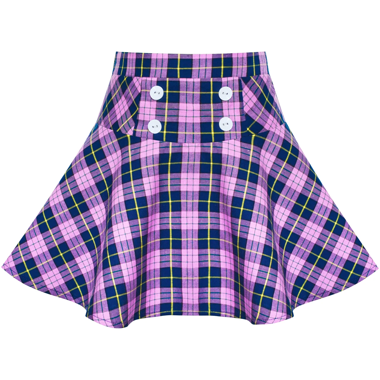 

Girls Skirt Purple Tartan School Stretchy Uniform Back School Cotton 2020 Summer Princess Wedding Party Children Clothes