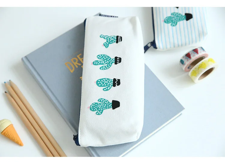 1 шт. кактус Пенал Холст Школьные принадлежности Kawaii канцелярские подарок estuche школы милый пенал Pencilcase стационарные 04907