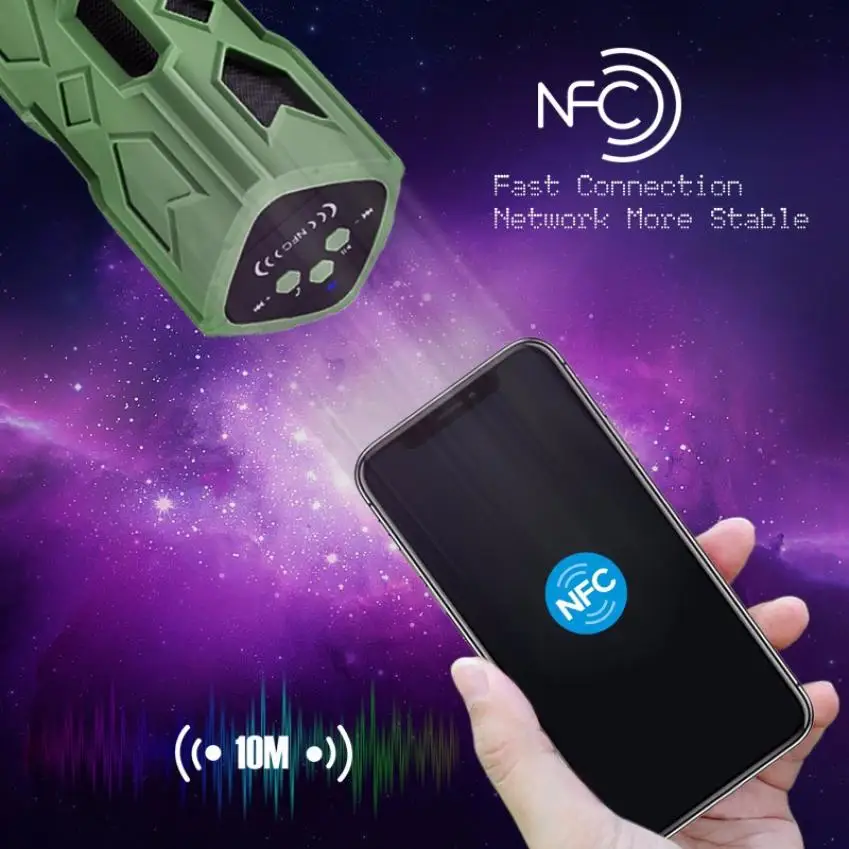 Портативный Беспроводной Bluetooth Динамик V4.0 Водонепроницаемый + NFC 3600 мАч Запасные