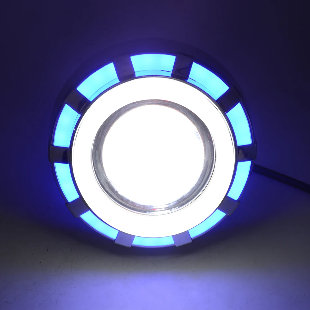 LIXF мотоцикл проектор фара двойной Ангел Дьявол глаз Led дальнего света с синим и