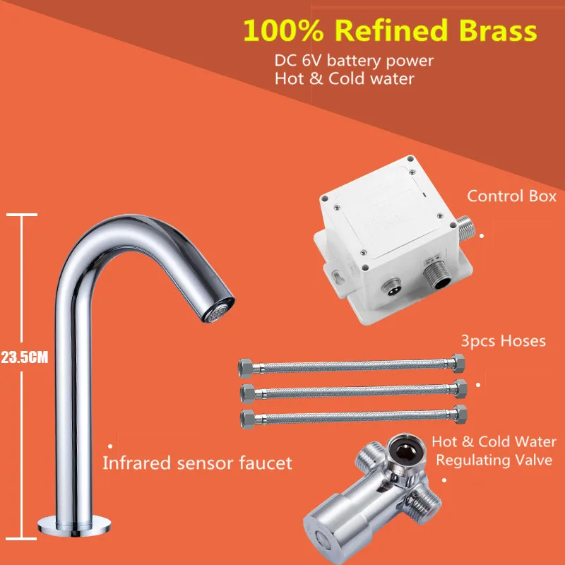 235mm hot cold water Смеситель с инфракрасным датчиком - Цвет: 235mm hot cold water