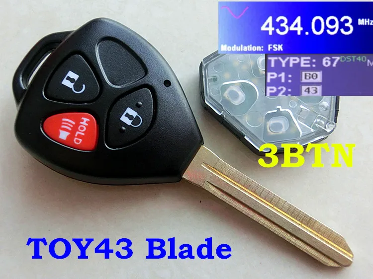 RMLKS 3 4 кнопки дистанционный ключ брелок 433 МГц 4D67 чип подходит для Toyota Camry полный