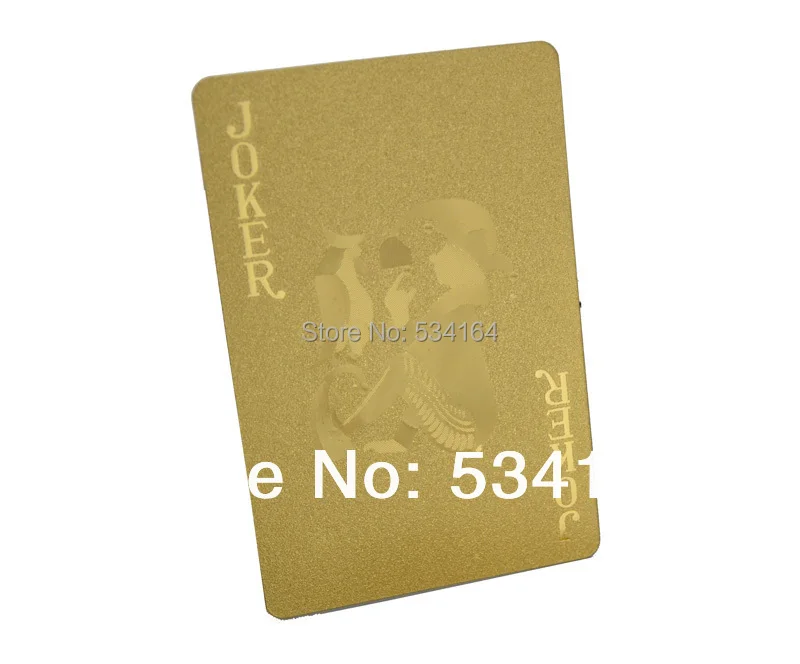 Одна колода пластиковый покер нормальная версия 24 K Золотая фольга игральные