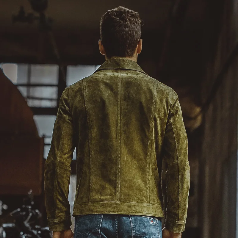 Kожаная куртка мужская джинсовое пальто из свиной шкуры натуральной кожи кожаный