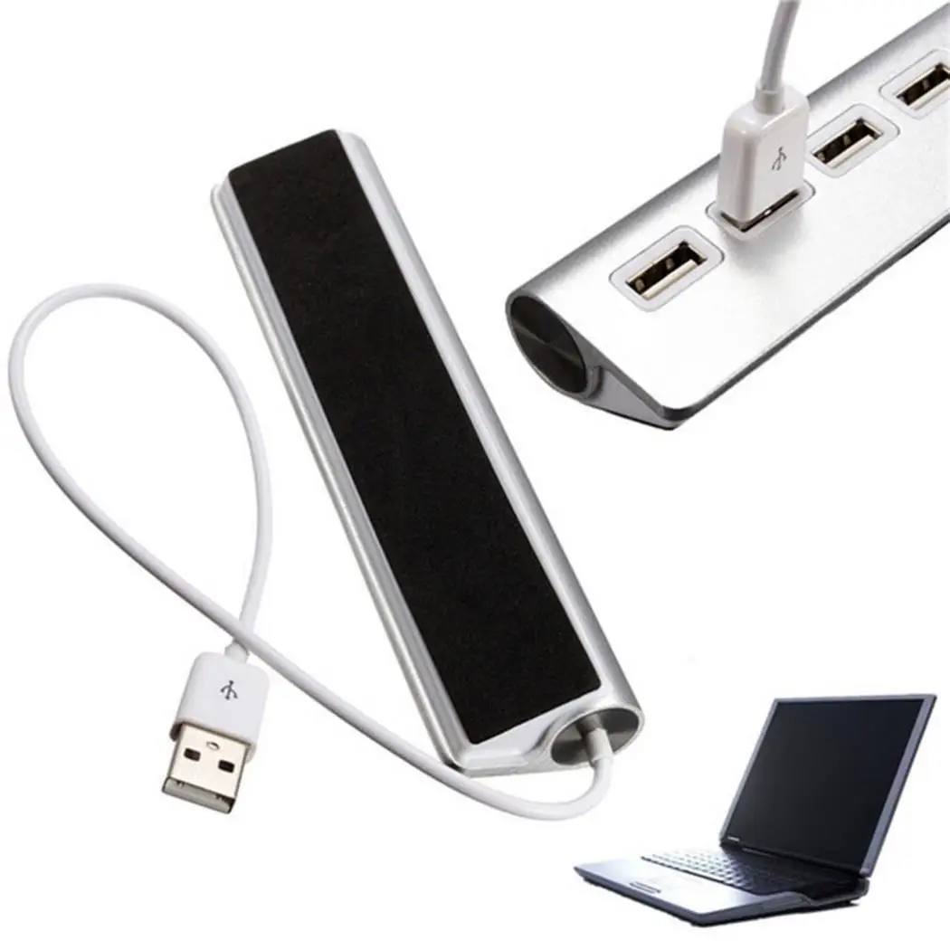 Новый USB2.0 хаб семь рот Серебряный алюминиевый кабель сплав Материал