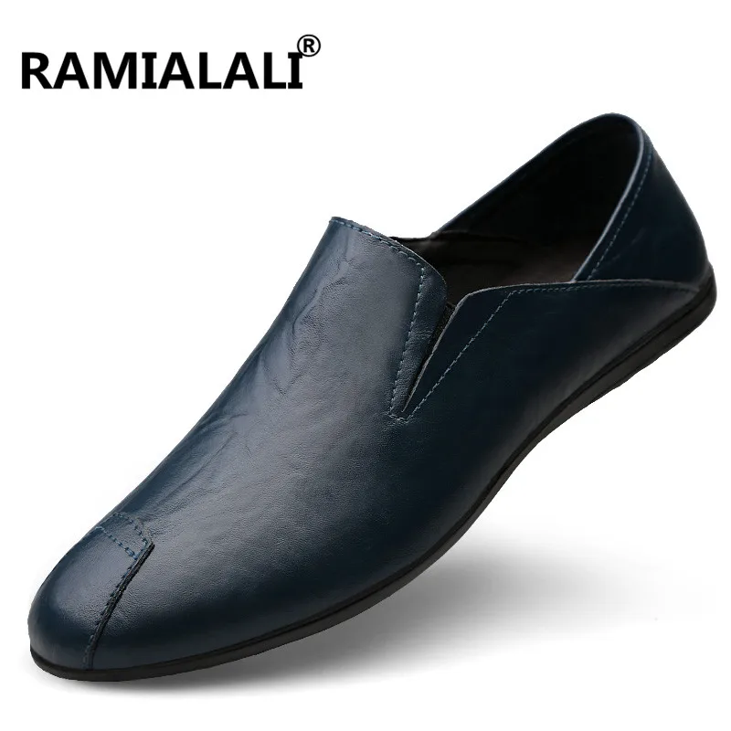 Ramialali/сезон весна-лето; Мужская обувь из натуральной кожи; мужская повседневная обувь; модная дышащая мужская обувь из натуральной кожи для отдыха