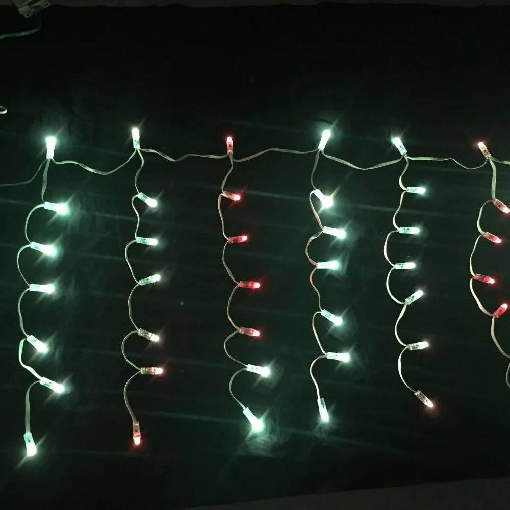 Адресуемые 7 узлов * 10 капель LE RGB полный цвет Icicles string DC12V WS2811 контролируется