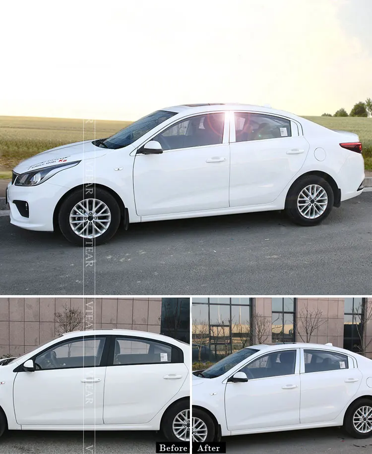 Vtear для Kia Rio 4, аксессуары для автомобиля, накладка на окно, хромированная Накладка для укладки, внешняя отделка автомобиля, детали для украшения