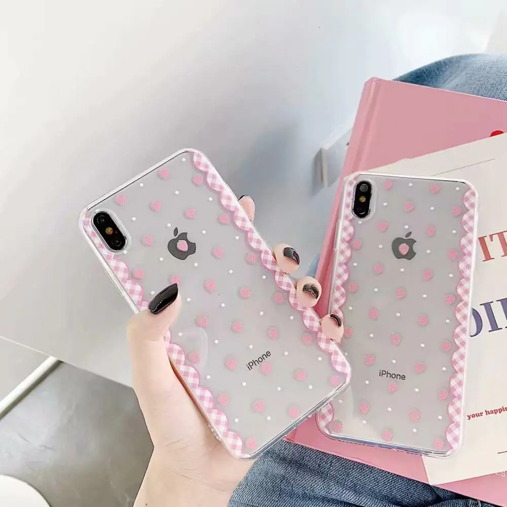 ORYKSZ прекрасный клубничный волновой Телефон чехол для iPhone 8 7 6 6s Plus X XR Xs