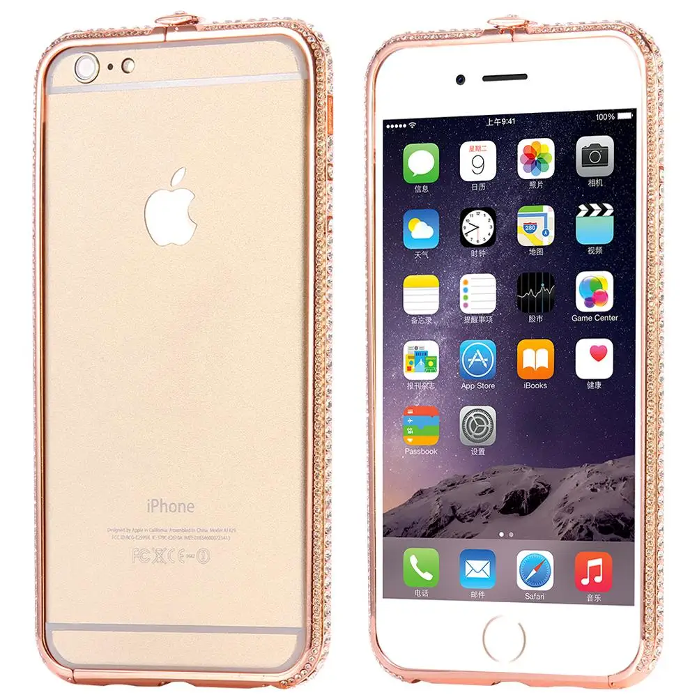 KISSCASE Модный женский чехол с кристаллами и стразами для iPhone 6 6S Золотой