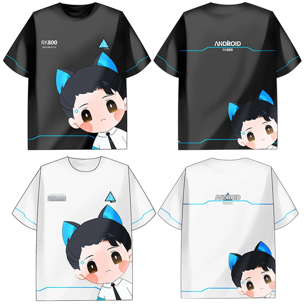 Игра Детройт стать футболка с изображением человека Косплей Conner RK800 костюм