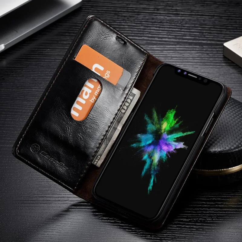 Luxury Smooth Retro PU Leather Card Slot Stand Wallet Case For iPhone X 8 7 6 6s Plus 5 5s SE Phone Cases Cover Back |