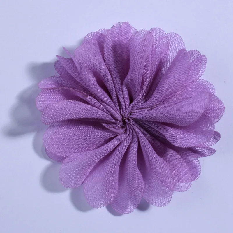 Lavender 10 шт 6,5 см горячая Распродажа пушистые балерины ткань шифон в цветочек для платья Подсолнух Кружева Искусственные цветы для свадебного украшения - Цвет: Lavender