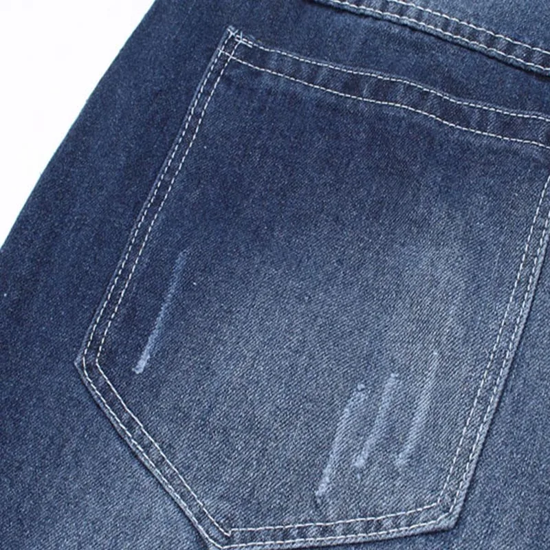 Men Blue Baggy Jeans Bleached Design Hip Hop Mens Wide Leg Denim Pants Male Loose Hiphop Streetwear Skateboarder | Мужская одежда