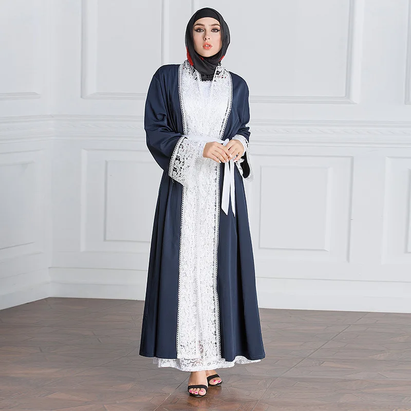 TUHAO Vintage Muslim Maxi Long Robe Female Patchwork Lace Spring Women's Dresses Loose Plus Size 4XL 5XL cardigan CM108 | Женская
