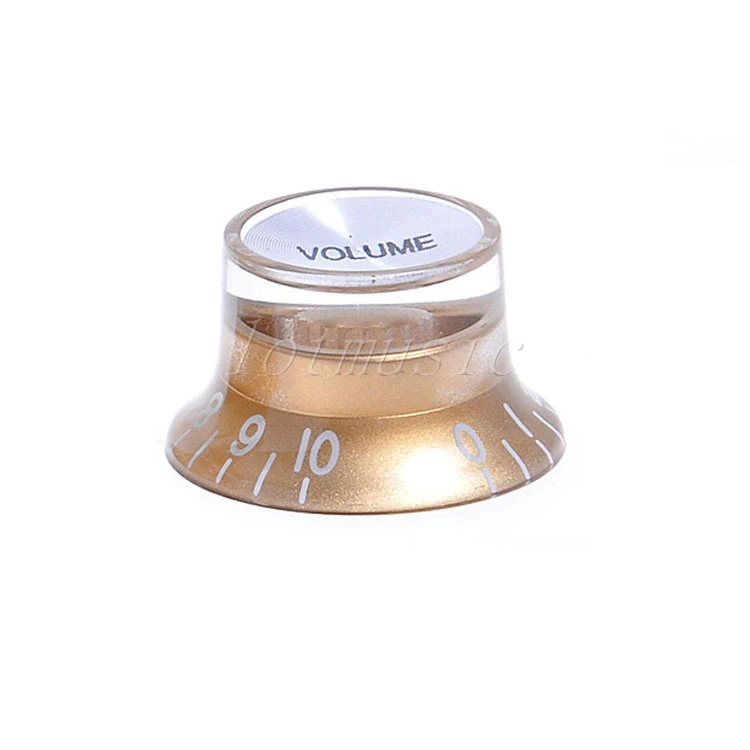 

3pcs Golden Guitar Top Hat Speed Control Knob 2 Tone&Volume Knob 6mm Split Shaft