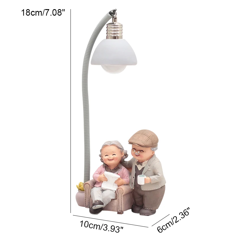 

Love With Leisurely Old man, Granny, Night Light, Cake, Foot Washing, Guitar, Resin, Home Decoration, Decoration