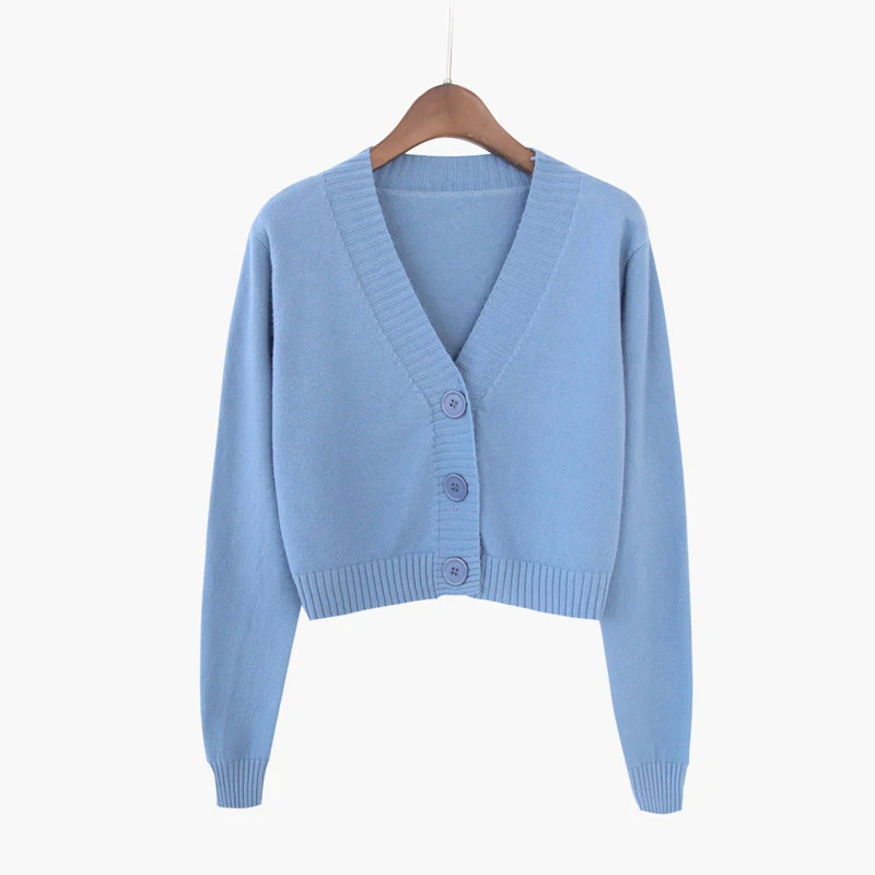 Вязаные кардиганы новинка 2019 осенняя Женская мода повседневный Однотонный