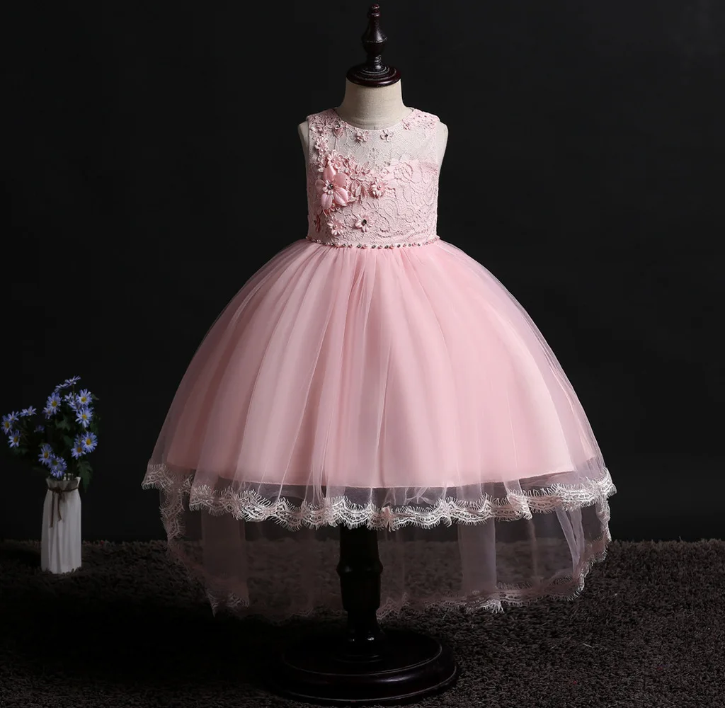 2019 бальное платье из бисера Детские платья для выпускного короткое спереди