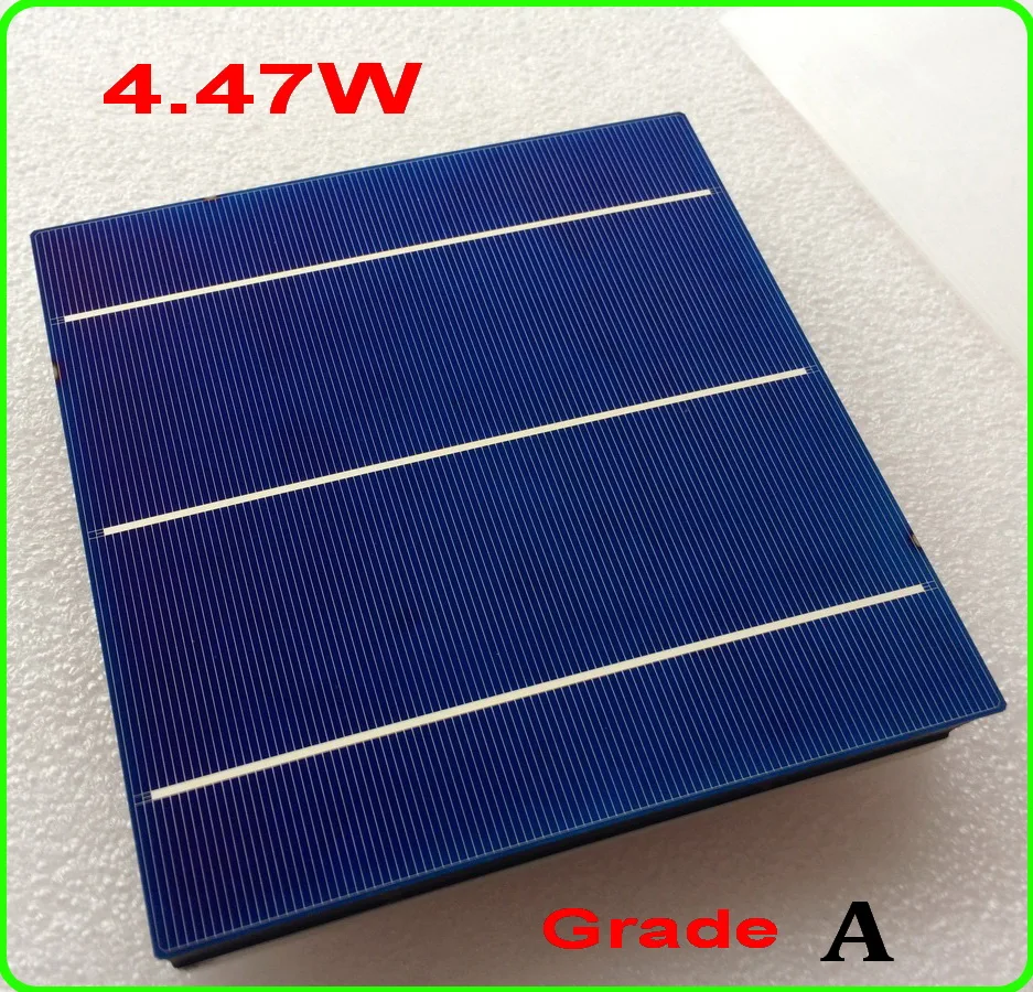 4.47W 156mm 3BB Poly Solar Cell 100pc 19.00% High Efficiency Polycrystalline Cells 6x6&quot +enough PV Ribbon DIY solar panels |