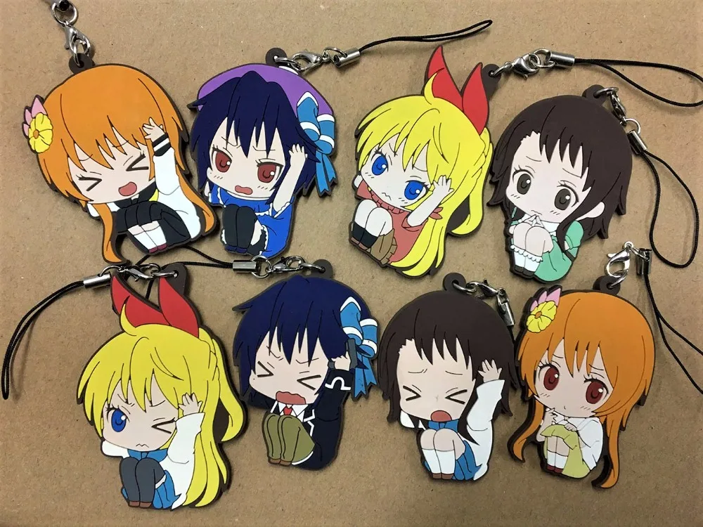 2018 Новое поступление 8 шт./лот Обувь с рисунками из японского аниме Nisekoi резиновый