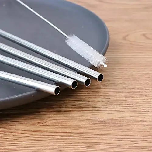 Stainless Steel Reusable Drinking Straws Metal with Brushes Environment-Friendly Straw | Дом и сад