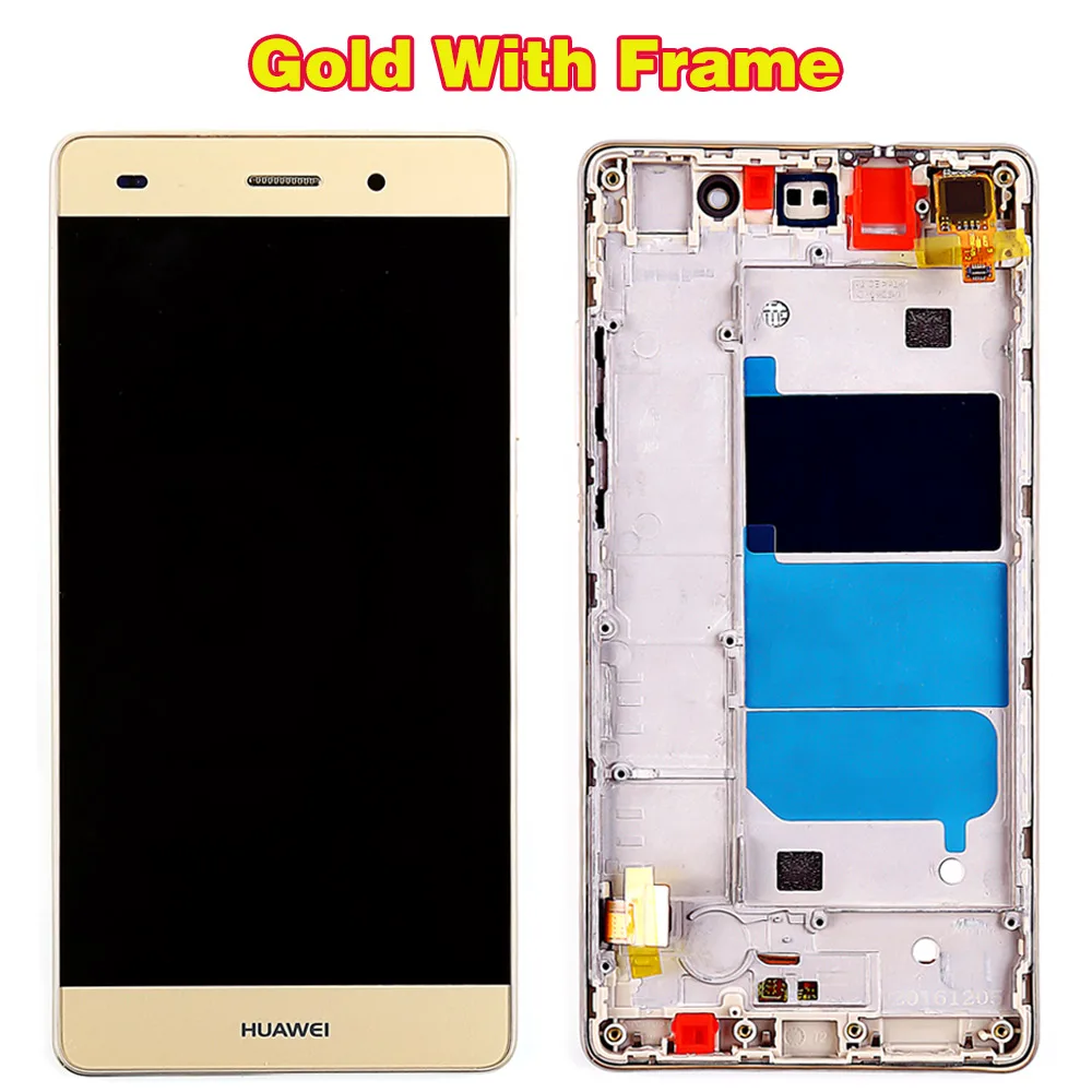 Gold With Frame Huawei 5,0 дюймовый ЖК-дисплей для huawei P8 Lite ALE-L21 1280*720 сенсорный экран дигитайзер сборка Дисплей Рамка стеклянная пленка - Цвет: Gold With Frame