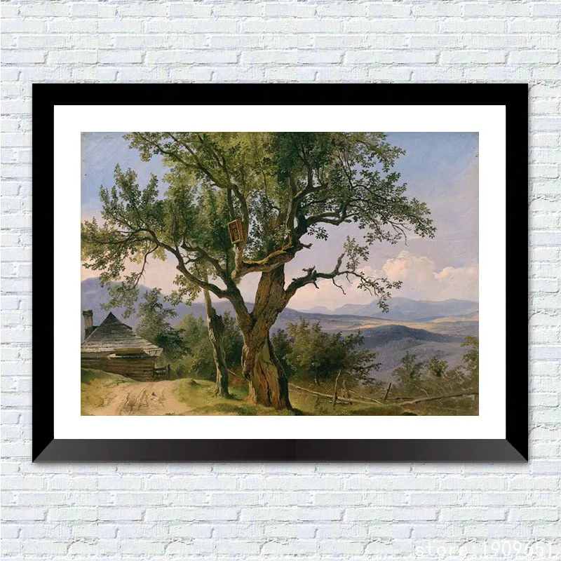 Без рамки классический Лес Дерево Люди Пейзаж холст печать картина маслом