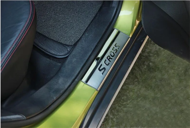 4 шт. Накладка на порог двери из нержавеющей стали для Suzuki SX4 S Cross 2014 2015|car styling|protector