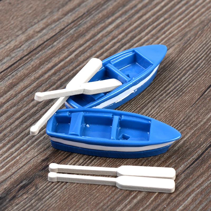 10sets Cute Craft Boats with Paddle Home Decor Figurines Toys Eco bottle/Miniatures Micro Garden Beach DIY Accessories Ornaments | Дом и сад