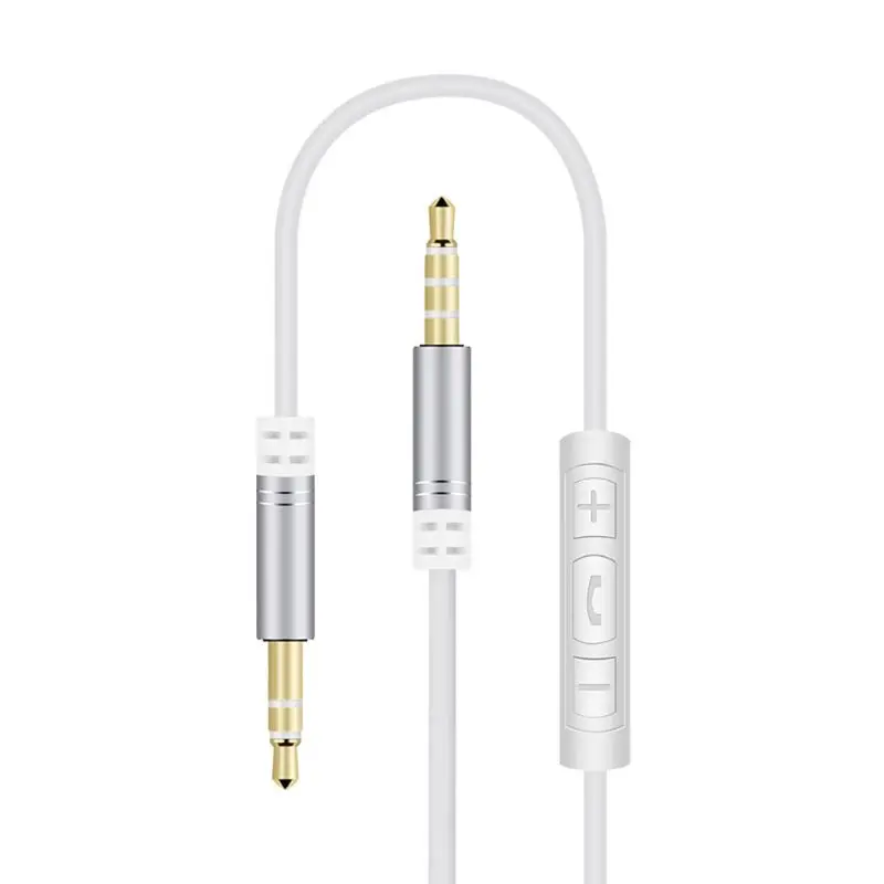 

3.5mm Jack Audio Cable Headphone Cord Cable with Microphone Volume Control 1.2m Male to Male Gold Plated Aux Cable