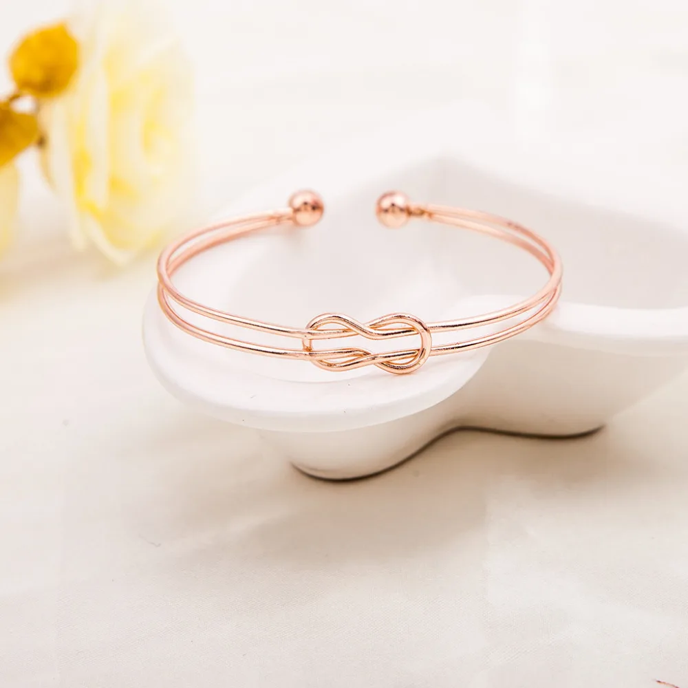 Женские открытые браслеты Двойные Регулируемые Позолоченные посеребренные