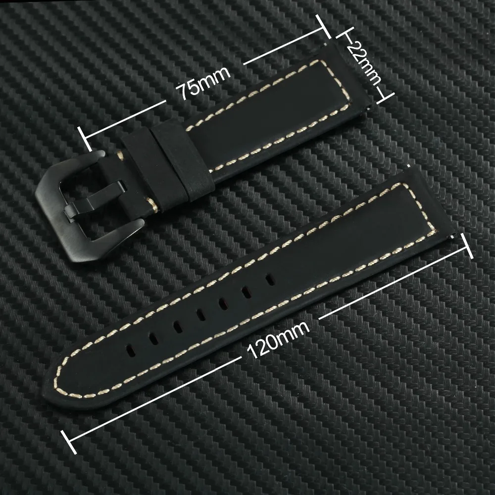 Ремешок сменный мужской из натуральной кожи с пряжкой 22 мм 24 мм|Ремешки для часов|