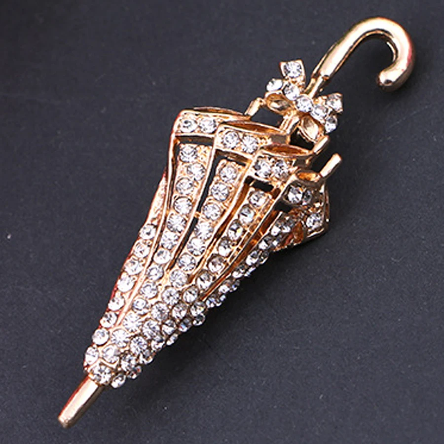 Винтажный стиль брошь Зонтик для женщин мужчин ювелирные изделия зонтик корсаж