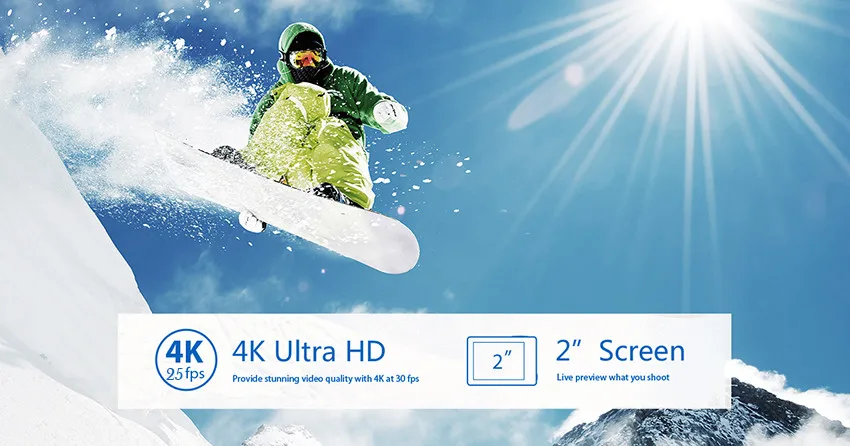 Eken H9/H9R экшн Камера 4K 30FPS со сверхвысоким разрешением Ultra HD, Wi-Fi, 2,0 170D подводный Водонепроницаемый шлема видео Камера s go Спортивная камера extreme pro