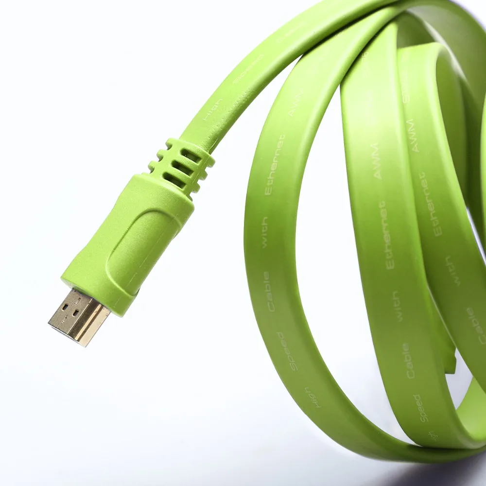 Плоский HDMI кабель PCER 1 4 2 0 V бескислородная медь 4K * 2K 3D изображение шнур Ультра HD