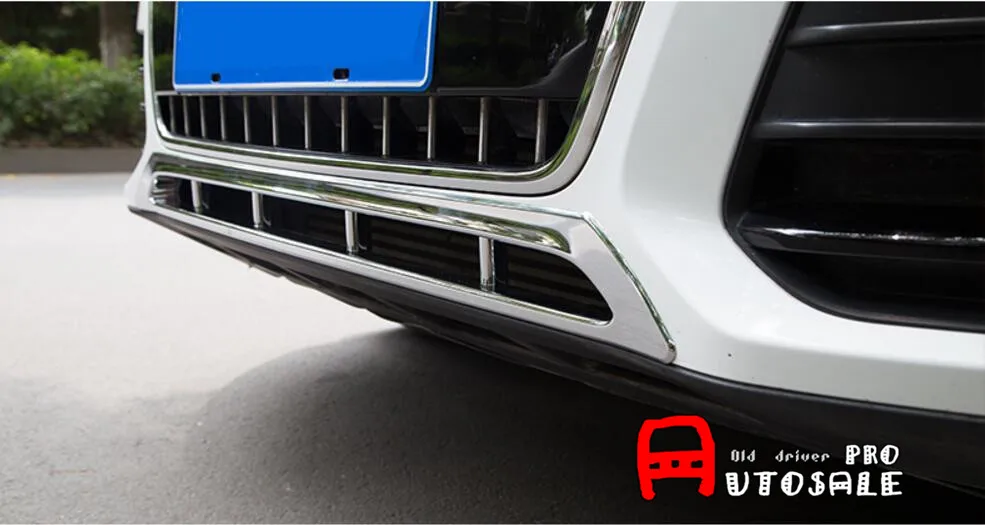Для Audi Q5 2013 2015 ABS хромированный передний бампер нижний центральный решетчатый