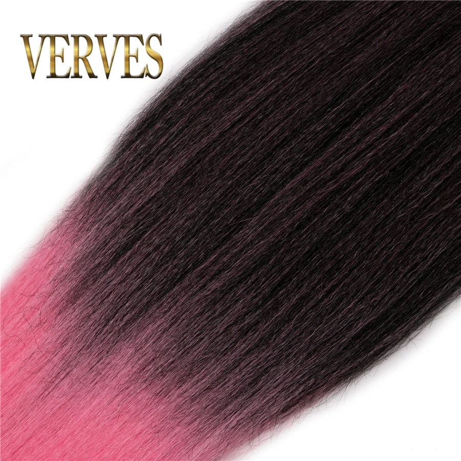 VERVES Ombre плетеные волосы 100 _ 26 дюймов 1 шт. синтетические двухцветные для вязания
