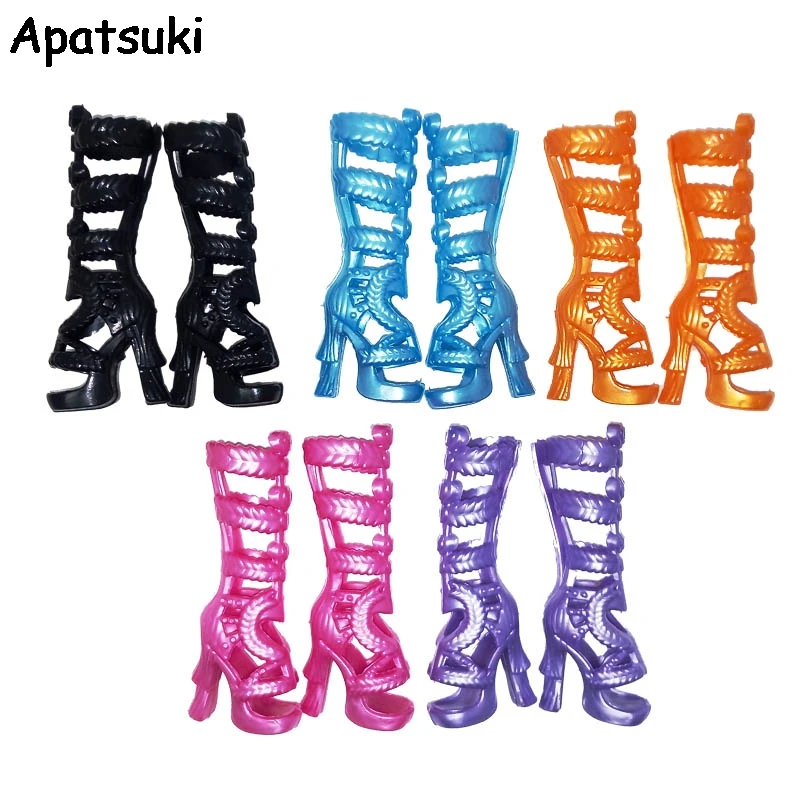 

5pairs/lot Fashion Children Kids Baby Toys Doll Accessories High Heel Boots Shoes For Monster High Dolls For 1/6 BJD Doll