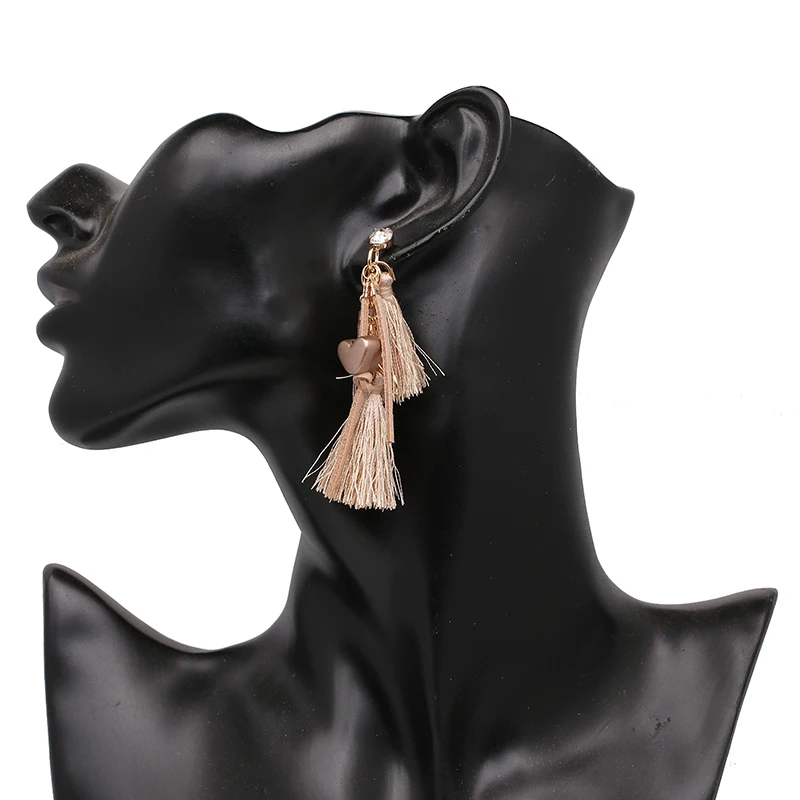 Винтаж длинной бахромой висит Висячие серьги-капли серьги ювелирные изделия