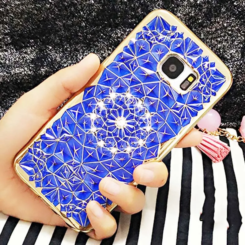 Kerzzil металлический флэш цветочный чехол с подсолнухом для Samsung S6 S6edge S7 S7edge